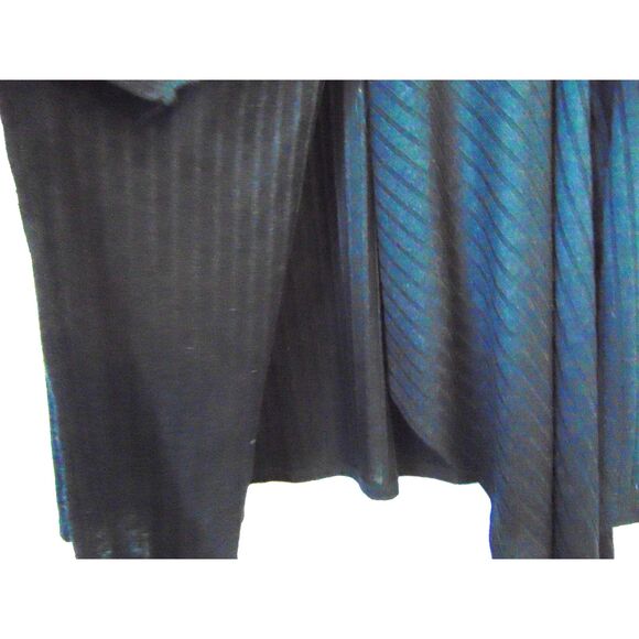 Ribbed Black Draped Cardigan By Dana Buckman Size XL petite one button closure - Picture 4 of 9